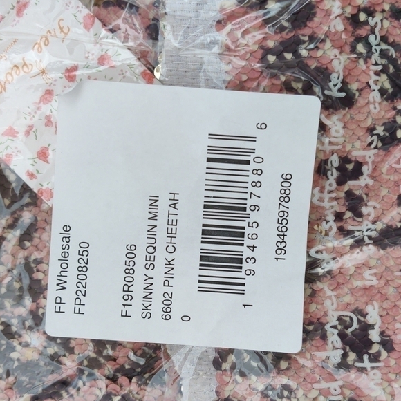 NEW Free People Pink Skinny Sequin Cheetah Skirt - Picture 13 of 15